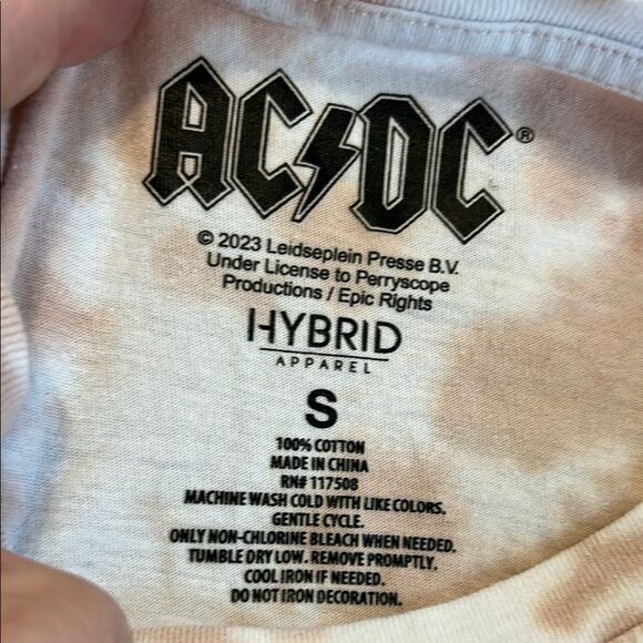 AC/DC Hybrid Apparel Size Small 100% Cotton Highway to Hell Tie-Dye Band T-Shirt - Picture 5 of 5
